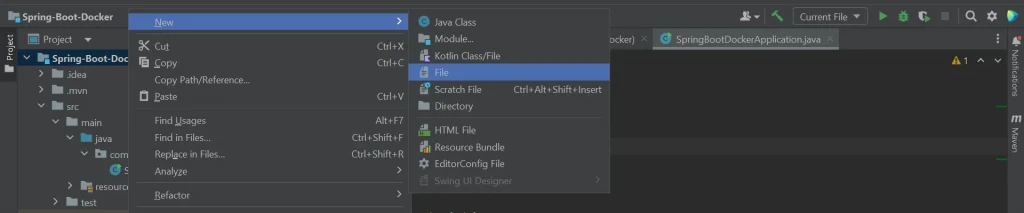 Create Dockerfile | Dockerize Spring Boot Application Create Docker File for dockerize Spring Boot Application