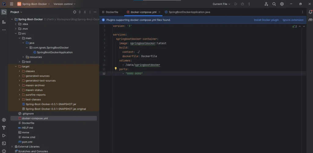Dockerization with YML | Dockerize Spring Boot Application Dockerizing Spring Boot pplicatiin With Using YML Compose file