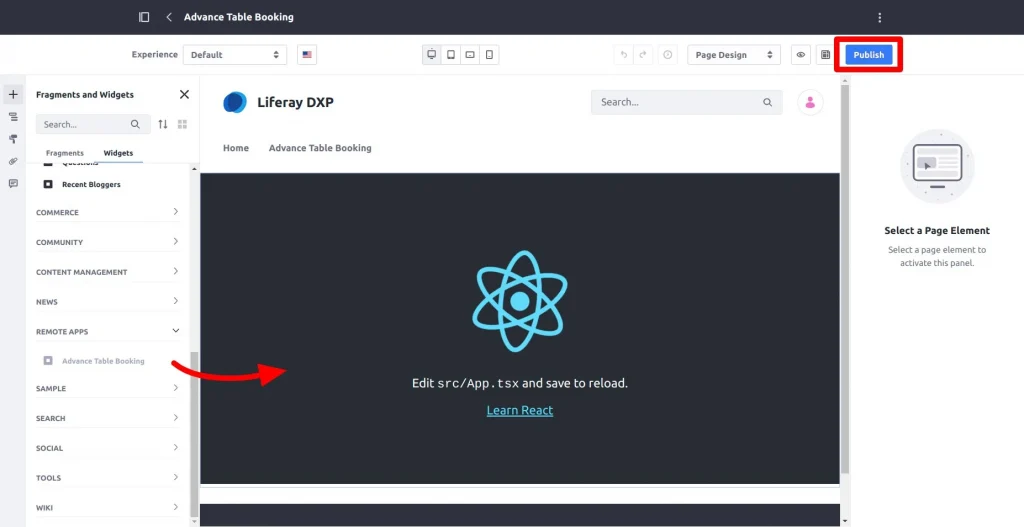 Drag and Drop React Application and Publish | React Remote App with Liferay Drag and Drop React Application and Publish