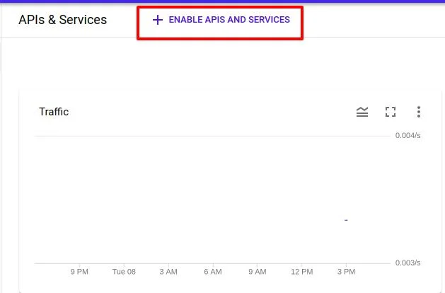 Add Enabled API Services button | Google Meet integration with Liferay Add Enabled API & Services button