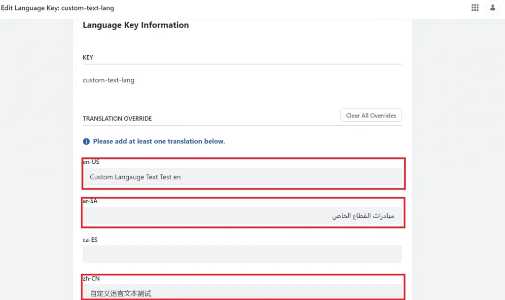 Adding text in different languages | Create/Override the language key using Liferay OOTB Adding text in different languages
