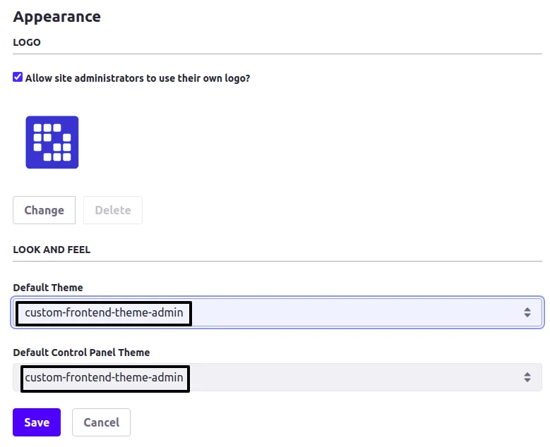 Changing theme to our custom theme | Change look and feel of control panel Changing theme to our custom theme