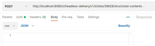 Choosing Body as Raw JSON | Create Localization Web Content Using Liferay's Headless API Choosing Body as Raw JSON