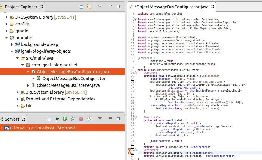 Class for configuration tool of object message bus | Liferay Objects with Message bus Class for configuration tool of object message bus