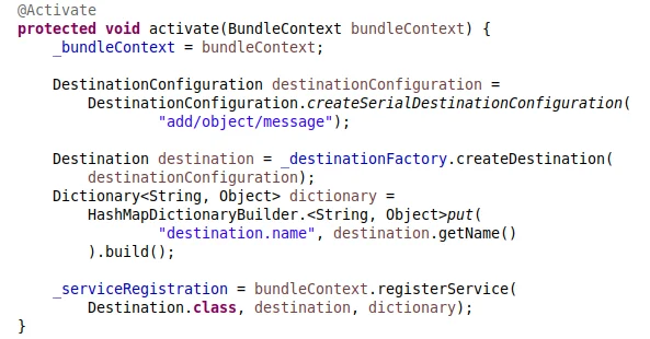 Create destination and register message bus | Liferay Objects with Message bus Create destination and register message bus