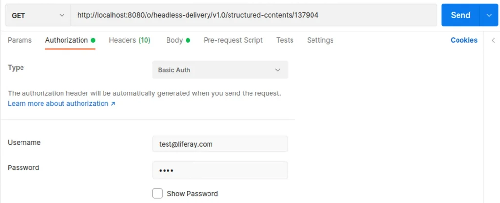 Enter Resource Primary Key for URL | Manage Web Content with Postman and Liferay's Headless API Enter Resource Primary Key for URL