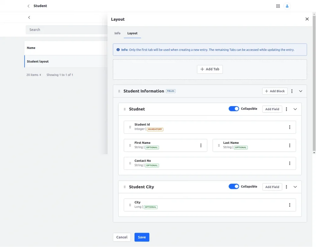 Exploring object layout | Objects in Liferay 7.4 Exploring object layout