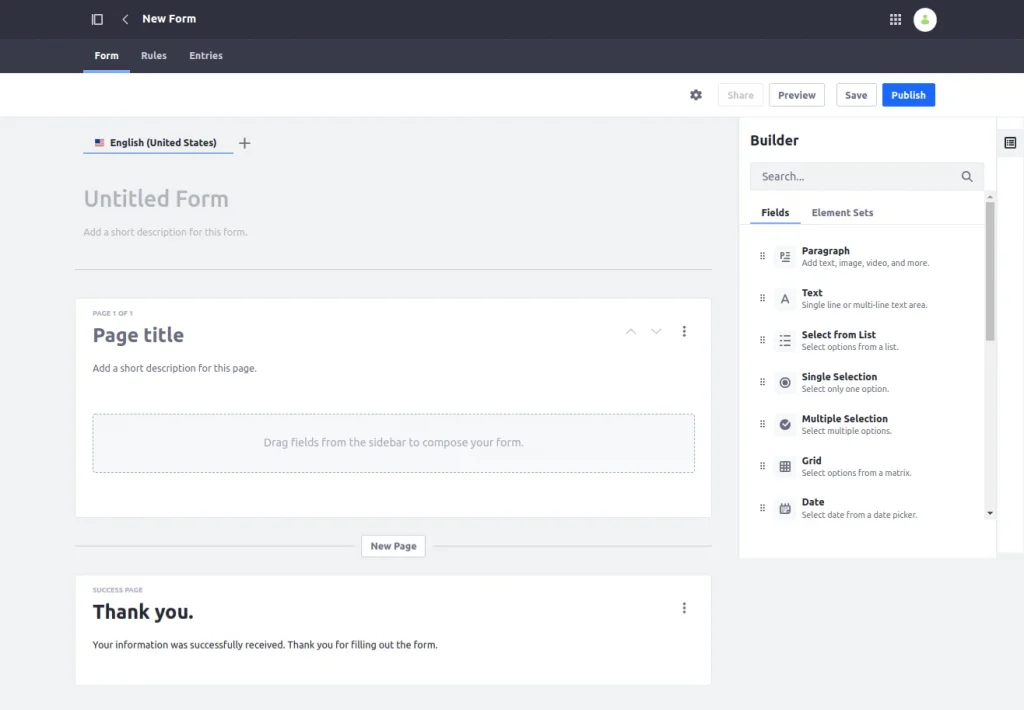 Form builder details and rules | Liferay Objects with Liferay forms Form builder details and rules