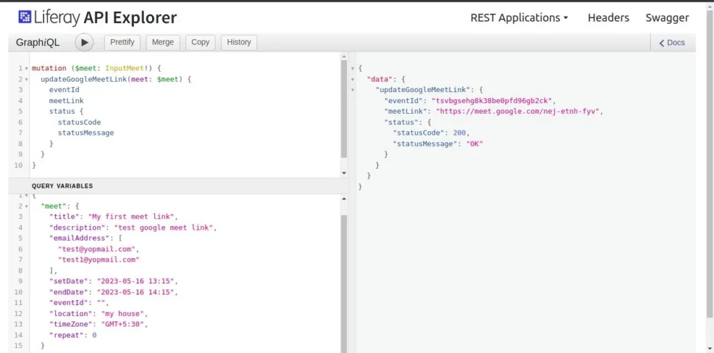 GraphQL for Google events management e1737977358878 | Google Meet integration with Liferay GraphQL for Google events management