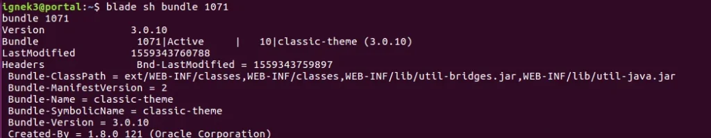 Information on Specific Bundle ID | Gogo shell in Liferay 7.2 Information on Specific Bundle ID