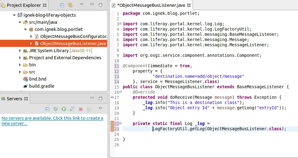 Listener class of object message bus | Liferay Objects with Message bus Listener class of object message bus