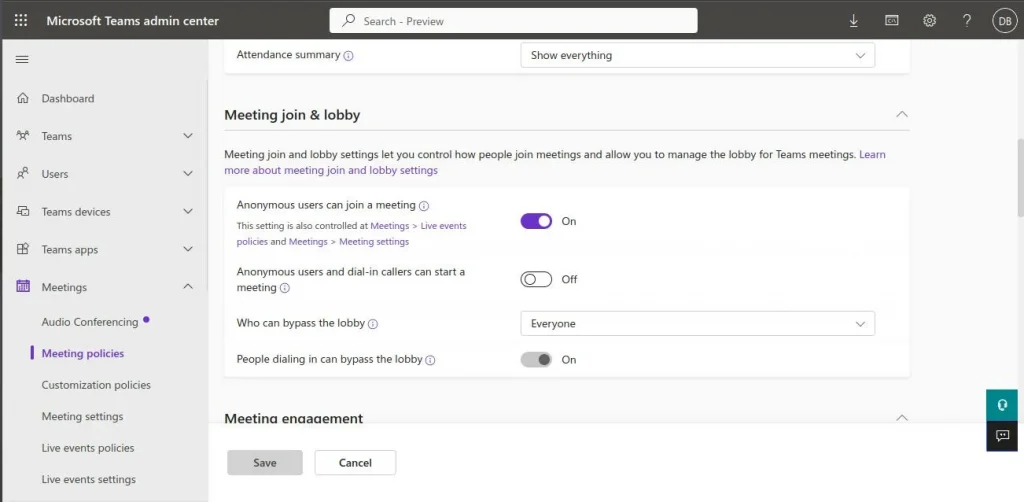 Managing everyone can bypass lobby Meeting Policies | Microsoft Teams integration with Liferay Managing everyone can bypass lobby Meeting Policies