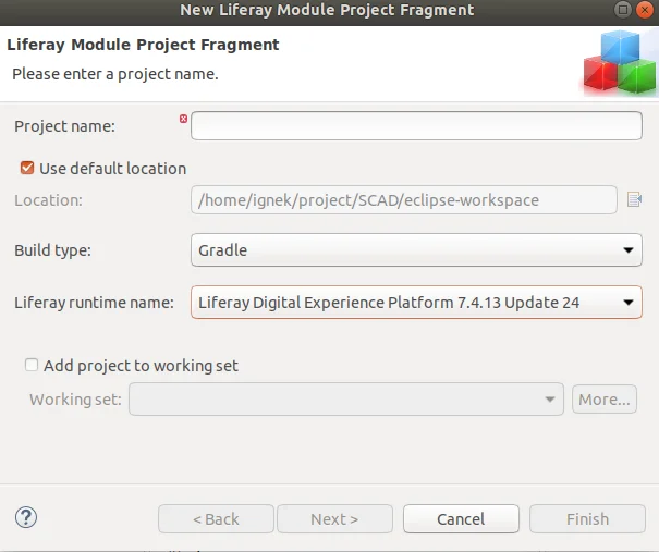 Navigate to Liferay workspace project | Liferay User setting navigation override Navigate to Liferay workspace project