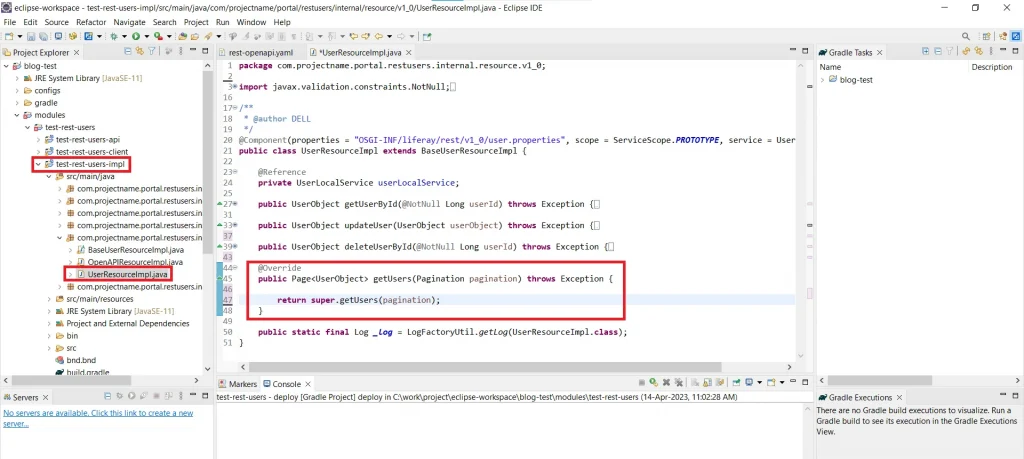 Retrieve all Users in implementation logic | REST Builder in Liferay 7.x Retrieve all Users in implementation logic
