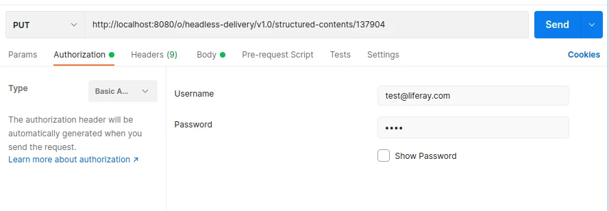 Retrieve web content with authorization | Manage Web Content with Postman and Liferay's Headless API Retrieve web content with authorization
