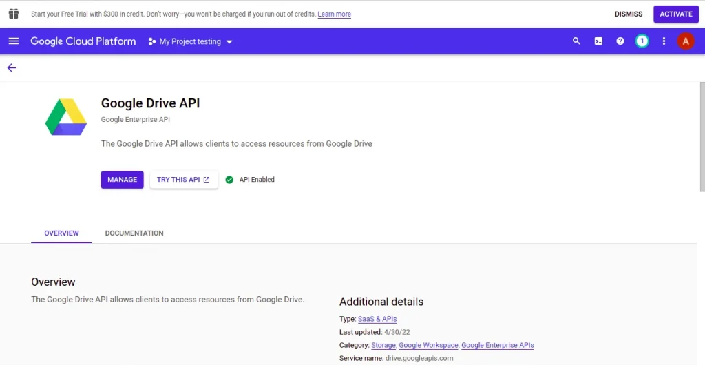 Review of created app in google console | Liferay Integration with Google Drive Review of created app in google console