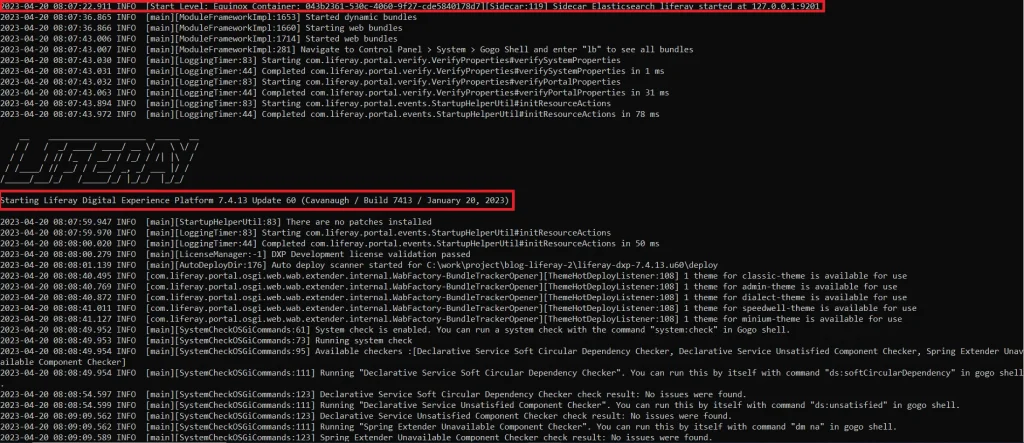 Second Liferay logs with default port | Start two or more Liferay servers simultaneously on a machine Second Liferay logs with default port