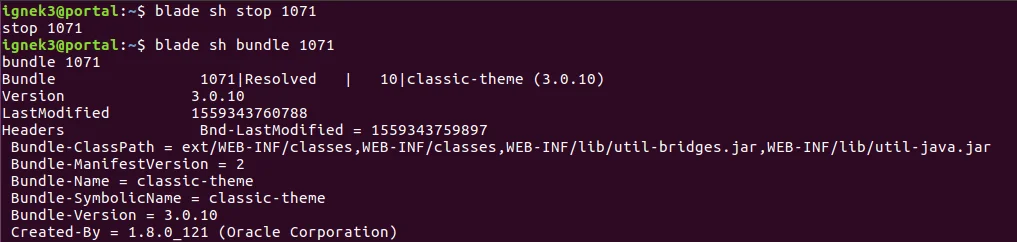 Terminate bundle with specified ID | Gogo shell in Liferay 7.2 Terminate bundle with specified ID