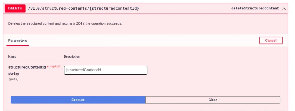 Trigger delete Structured Content API with primary key | Manage Web Content with Postman and Liferay's Headless API Trigger delete Structured Content API with primary key