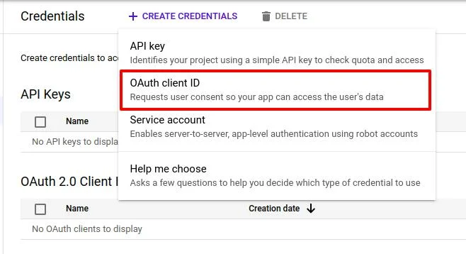 client credentials various options | Google Meet integration with Liferay client credentials various options