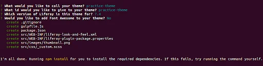 Generate the theme | Website branding using themes in Liferay Generate the theme