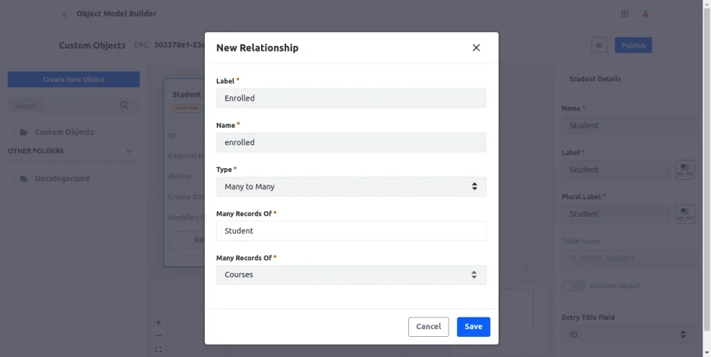 Add relationship in object | Overview of Object Model Builder Add relationship in object