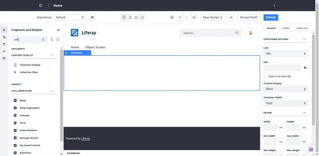 Collection from Fragments and Widgets | Rendering Data using Liferay Object and Collection Provider Collection from Fragments and Widgets
