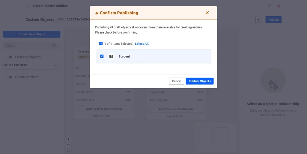 Publish object in model builder interface | Overview of Object Model Builder Publish object in model builder interface