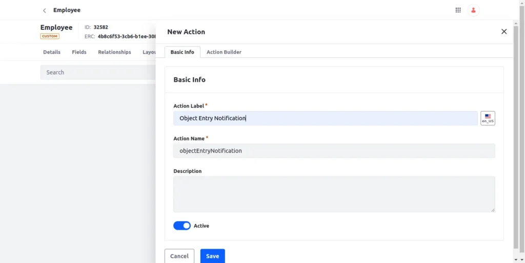 Object Action Builder | Notification With Liferay Object Object Action Builder