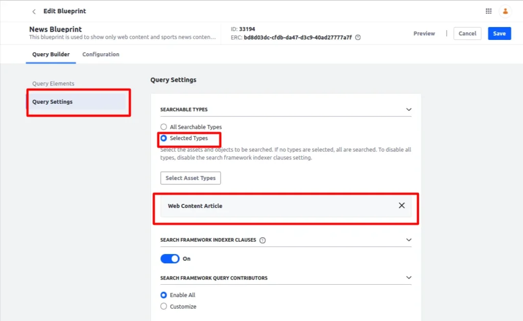 Query Settings 1 | What Is Liferay Blueprint and How We Can Use It? Query_Settings