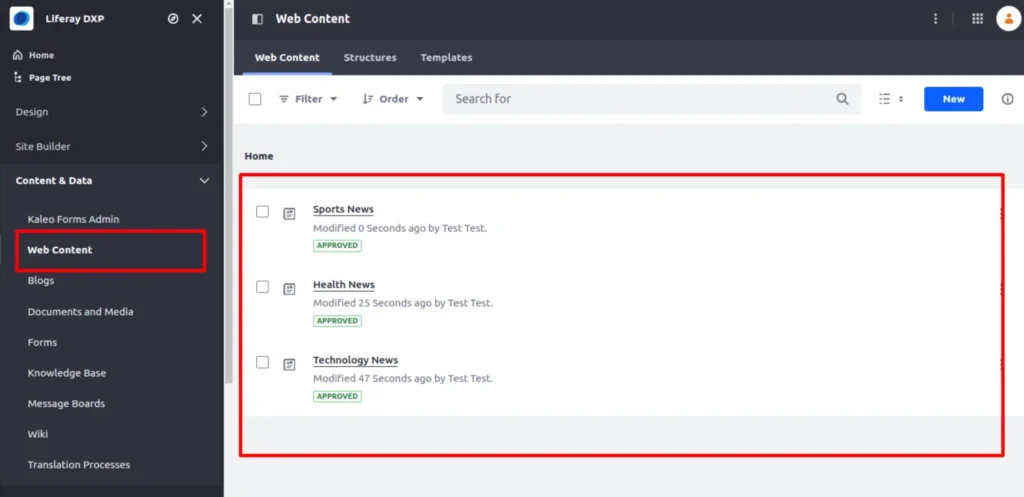 Web Contents | What Is Liferay Blueprint and How We Can Use It? Web_Contents