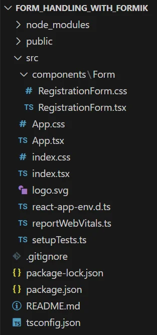 folder structure 1 | Creating forms in React with Formik folder-structure