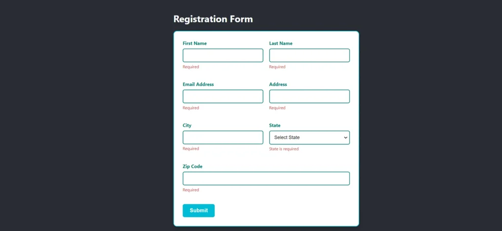 output 1 1 | Creating forms in React with Formik output-1