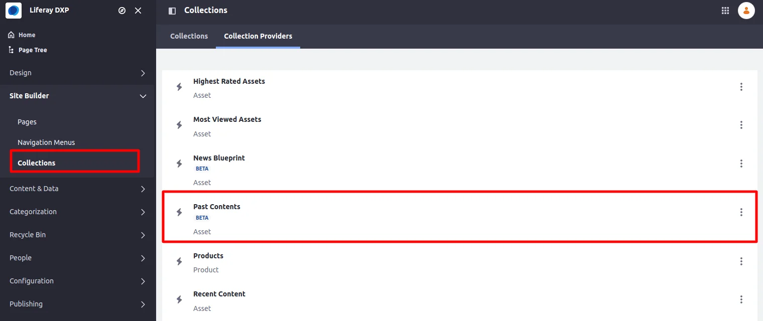 Collections | Use of Liferay Blueprint With Collection Collections