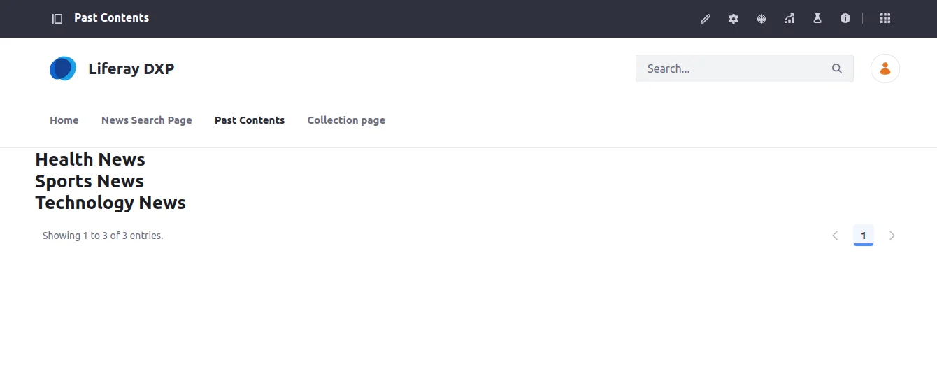 Results | Use of Liferay Blueprint With Collection Results