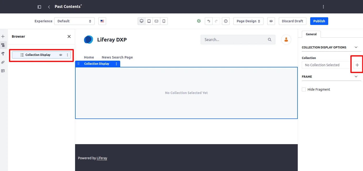 Select Collection Display | Use of Liferay Blueprint With Collection Select_Collection_Display