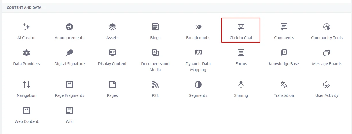 location of click to chat | OOTB Chat Integration With Liferay location_of_click_to_chat