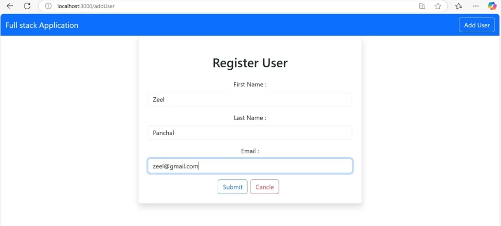 AddUser 1 | Building a CRUD Application with React and Spring Boot AddUser