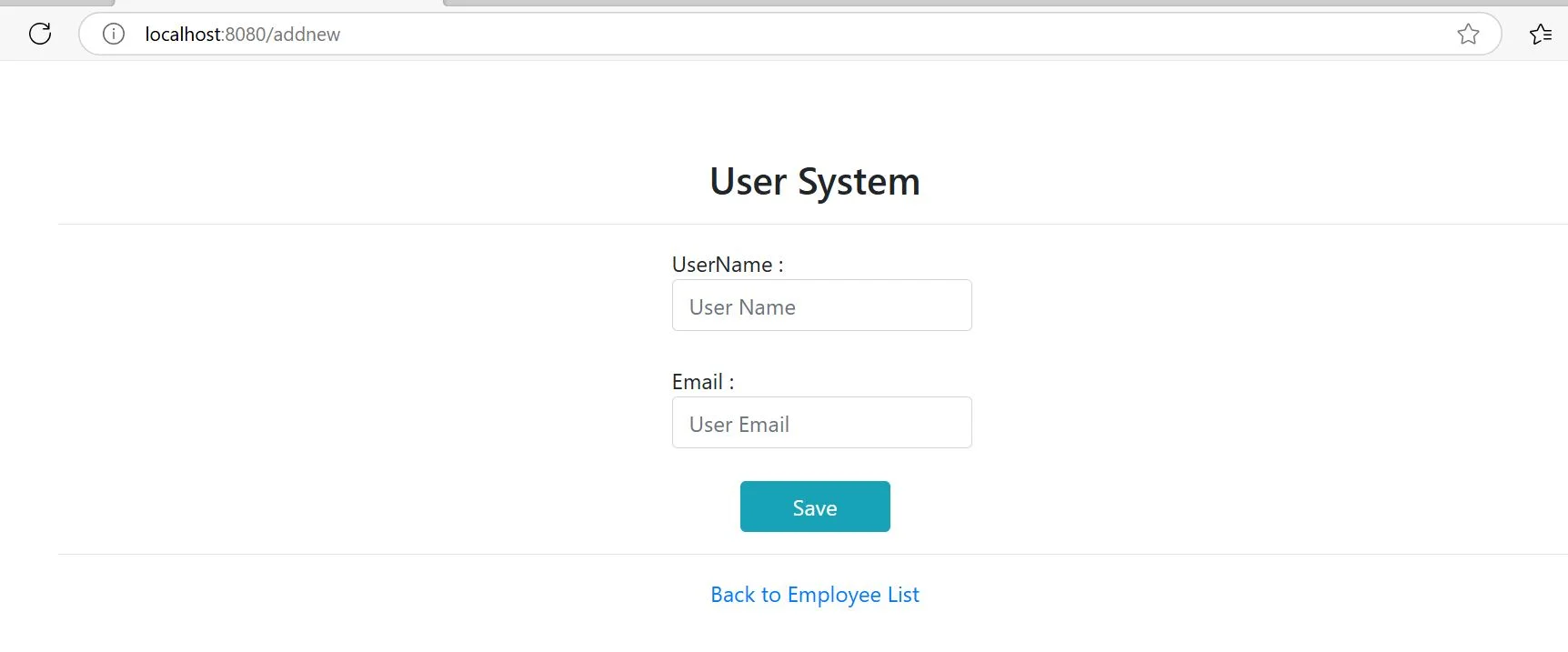 AddUser | Integrating Thymeleaf into Spring Boot AddUser