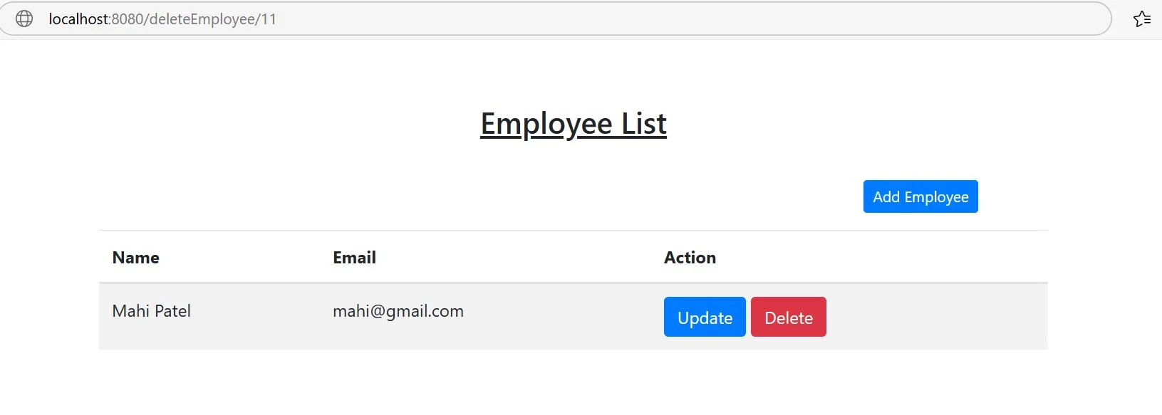 AfterUserDelete | Integrating Thymeleaf into Spring Boot AfterUserDelete