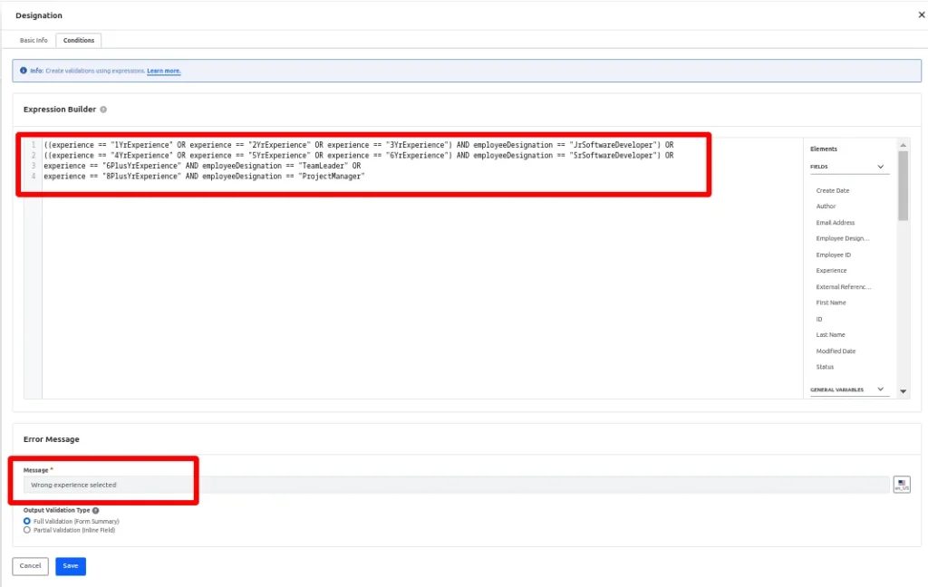 expression builder | Managing the State and Validation in Liferay Objects expression_builder