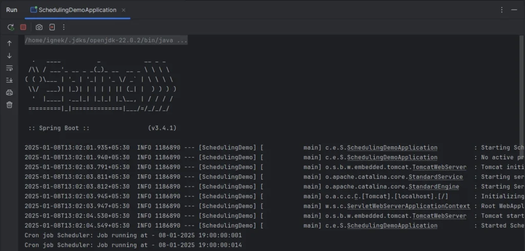 cron job response | Scheduling Tasks in Spring Boot Applications cron_job_response