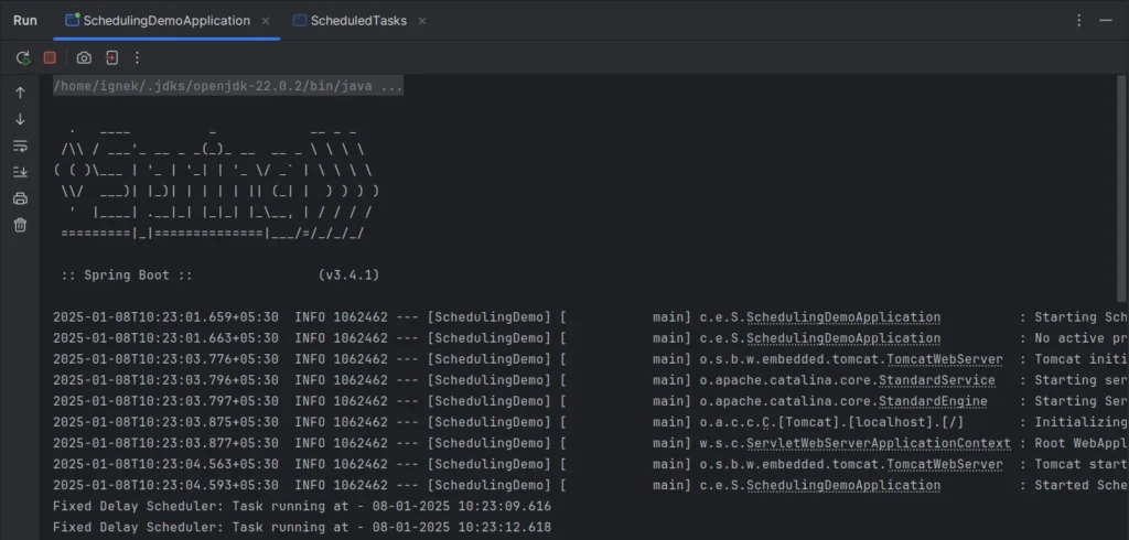 fixed delay response | Scheduling Tasks in Spring Boot Applications fixed_delay_response