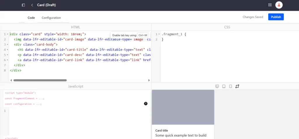 Card fragment for layout | No More Asset Publisher : Render Web Content with Collection Providers Card fragment for layout
