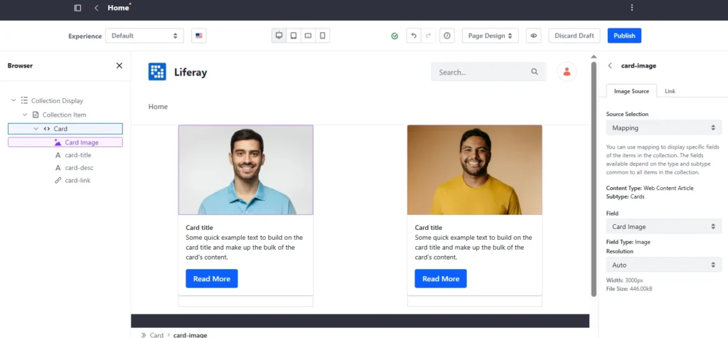Mapped image in collection display | No More Asset Publisher : Render Web Content with Collection Providers Mapped image in collection display