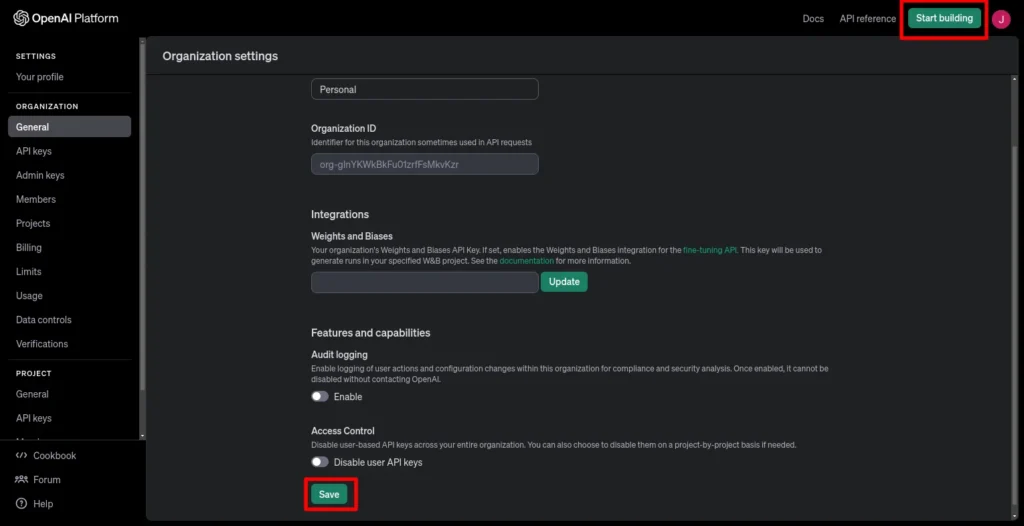 Organization settings OpenAI API | Generating Text Content & Images Using AI in Liferay Organization-settings-OpenAI-API
