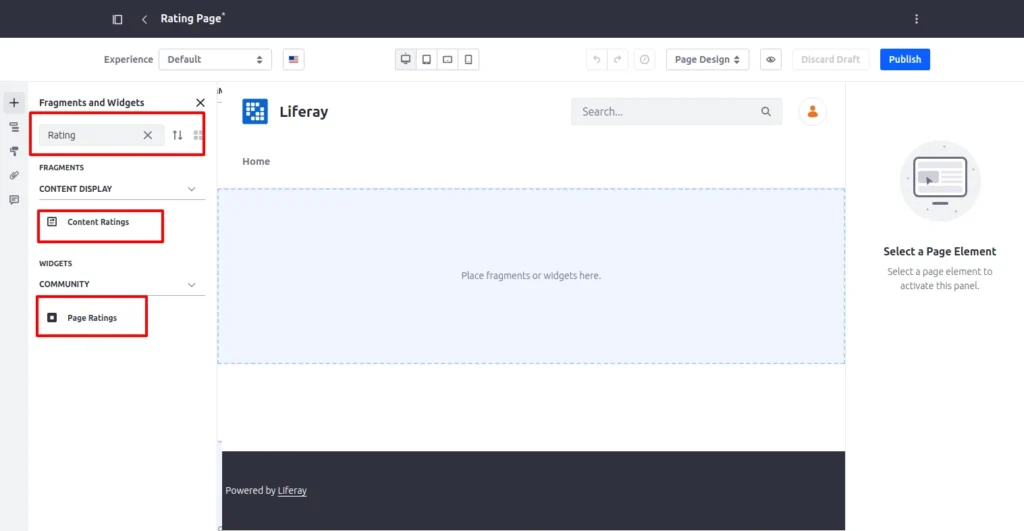 Rating Page Liferay Editing | Ratings Feature using Liferay OOTB Rating-Page-Liferay-Editing